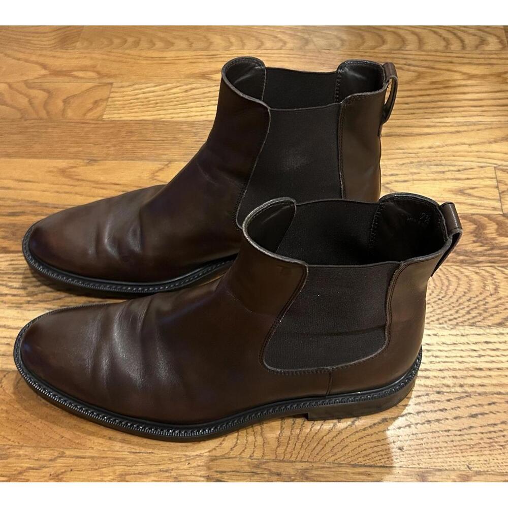 Tod's Mens size EU 7.5 / 9 US Brown Leather Chelsea Stretch Causal Ankle Boots
